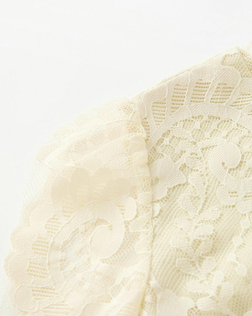 Peggy Lace Midi Dress, Crème
