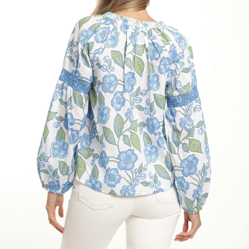 Carlie Blouse - Fleur Bleu