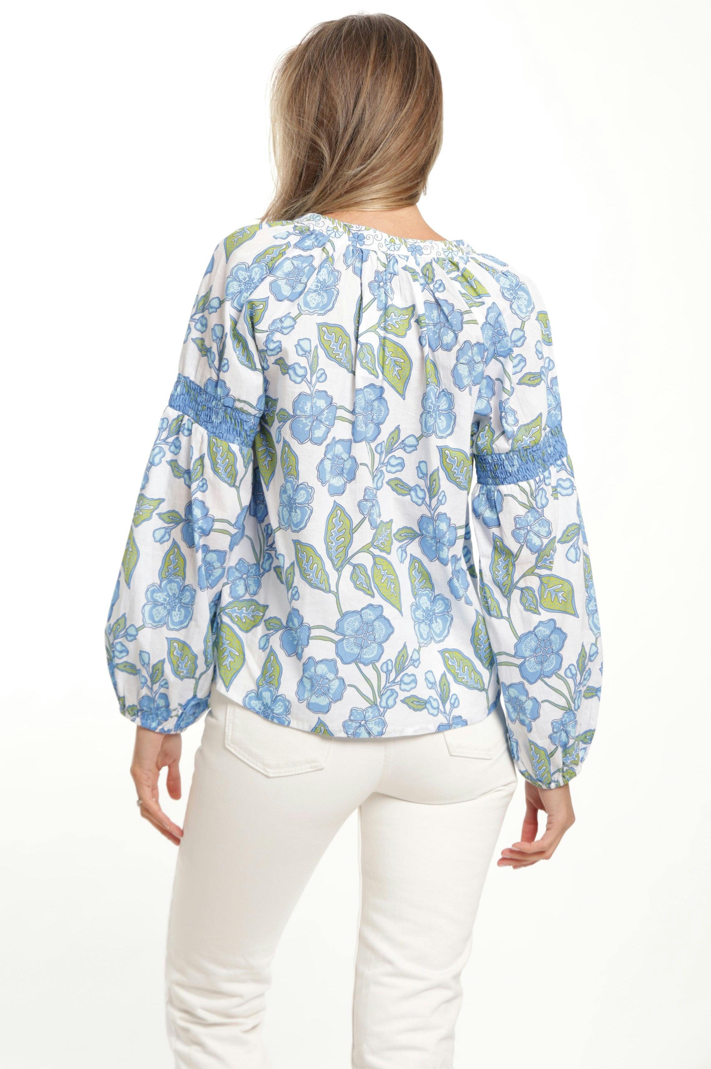 Carlie Blouse - Fleur Bleu