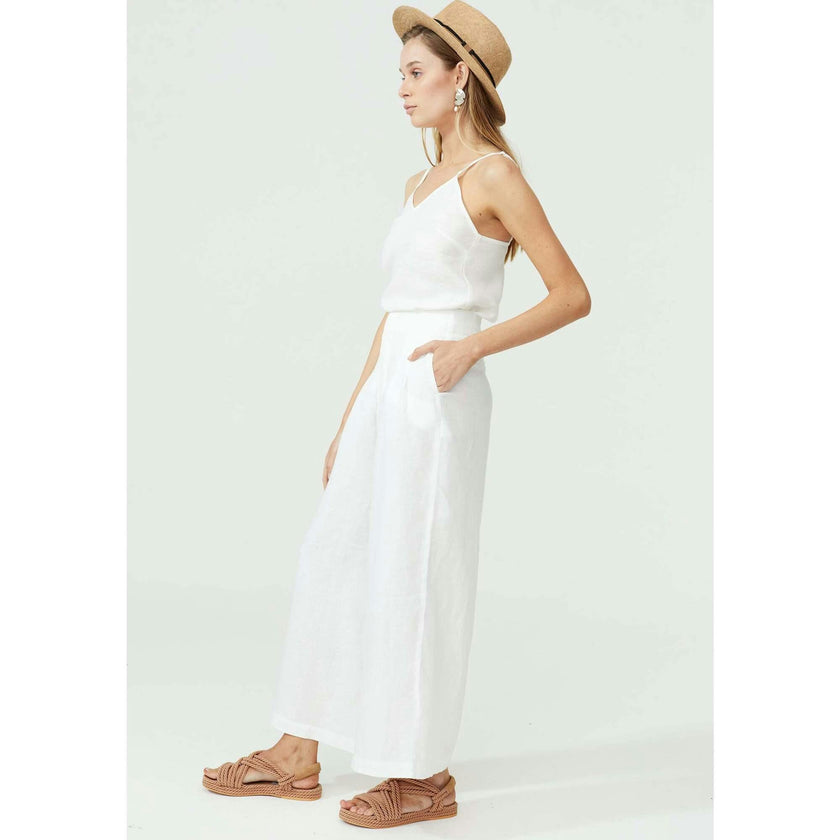 Culotte Linen Pants - Off White