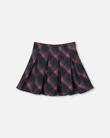 Pleated Milano Skirt Red and Navy Plaid