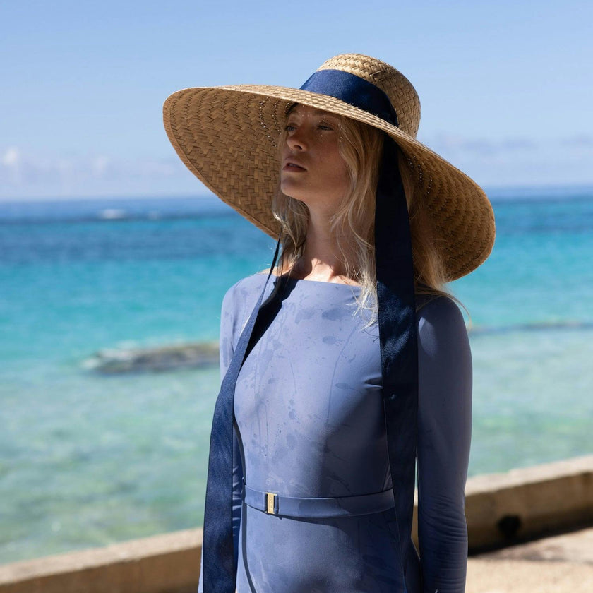 Geranium Sun Hat - Pastel Floral Hat Scarf