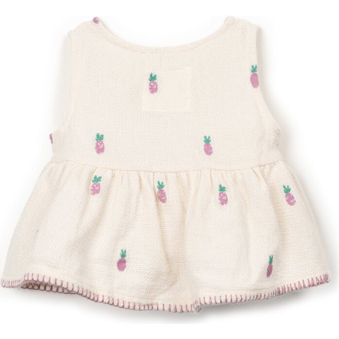 Pineapple Embroidered Peplum Top
