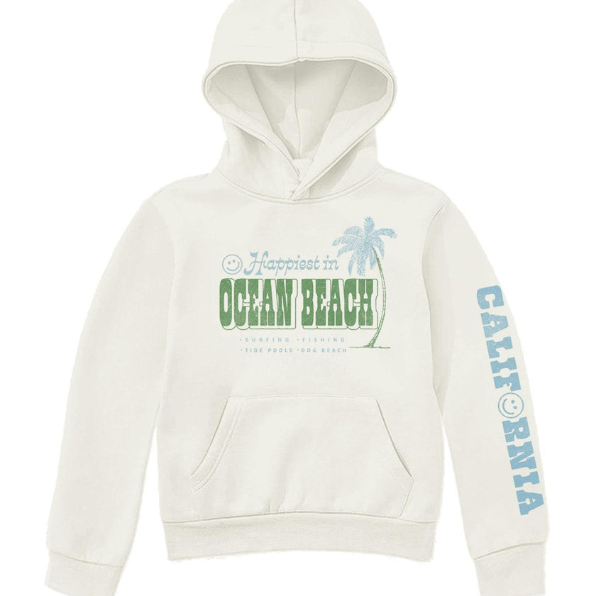 Kids Ocean Beach Hoodie-White-Unisex