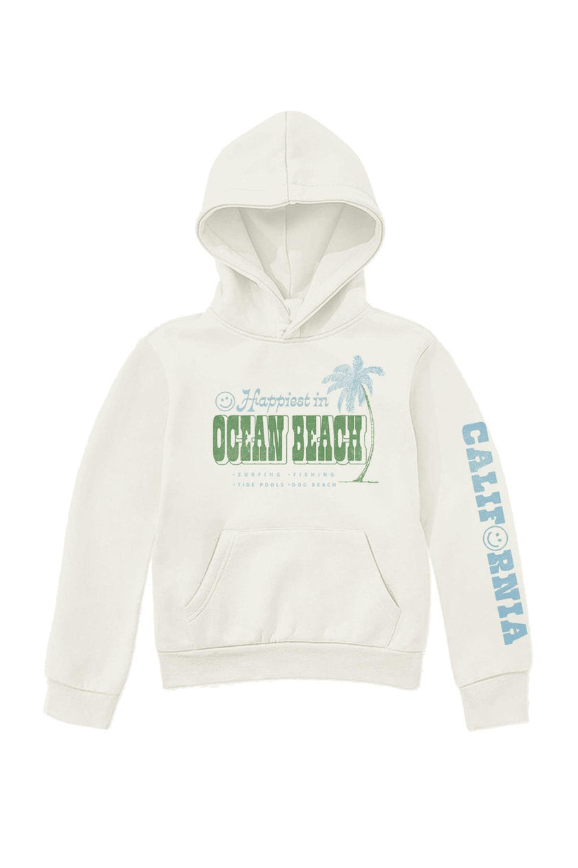 Kids Ocean Beach Hoodie-White-Unisex