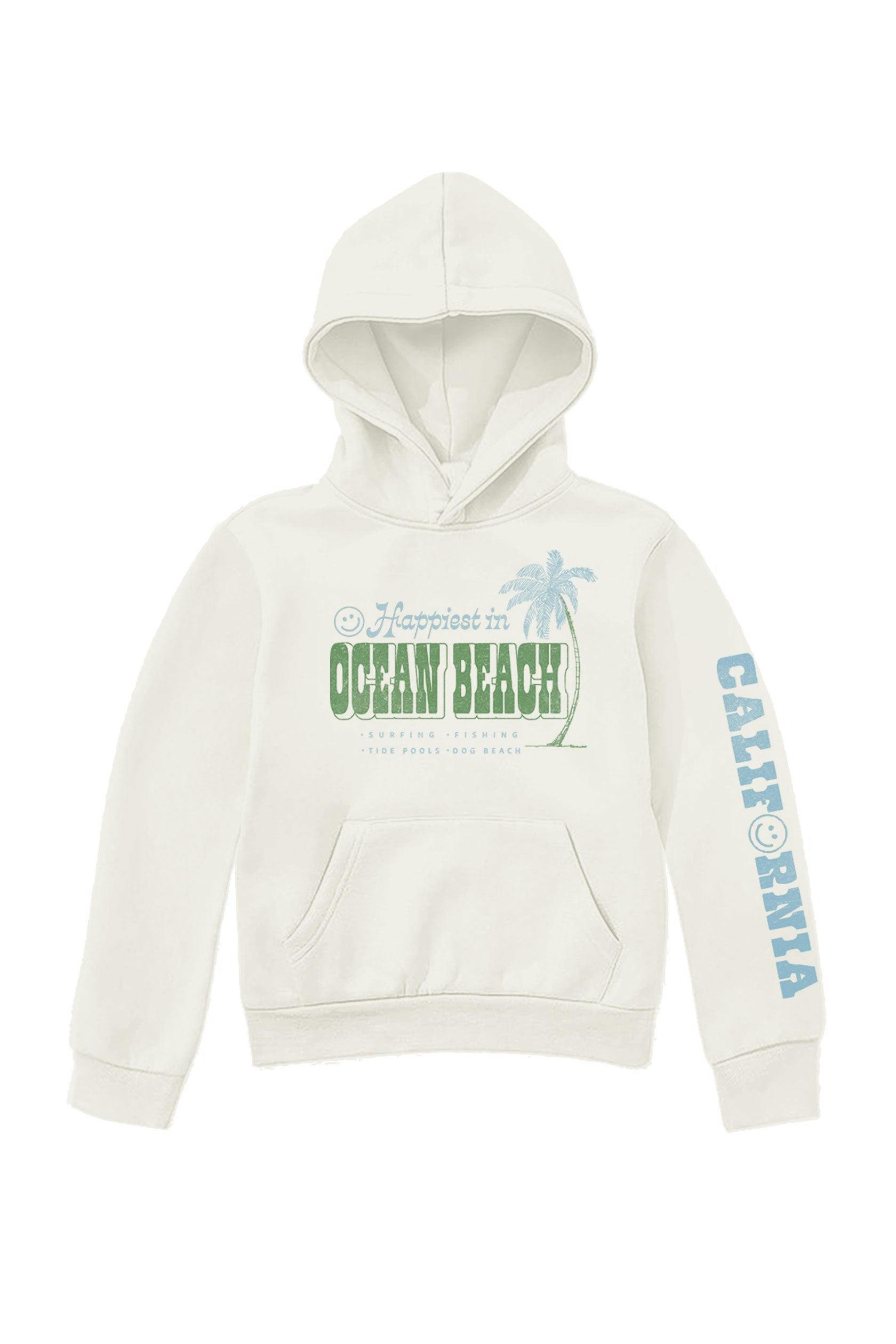 Kids Ocean Beach Hoodie-White-Unisex