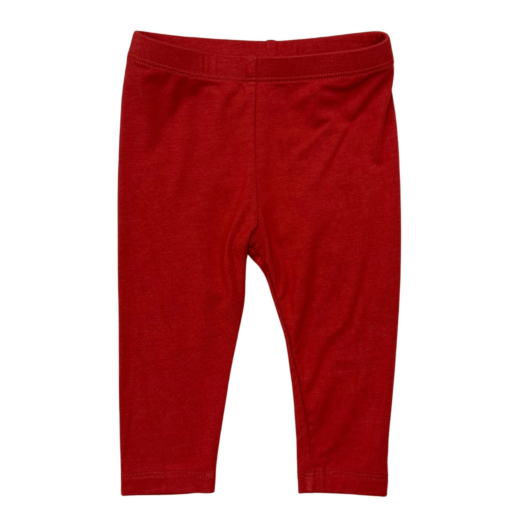 Girls Basic Leggings in Berry Red