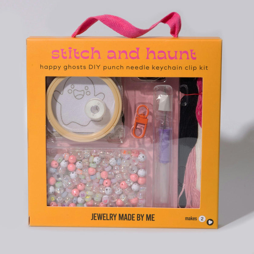 Halloween Ghost Punch Needle Keychain Kit