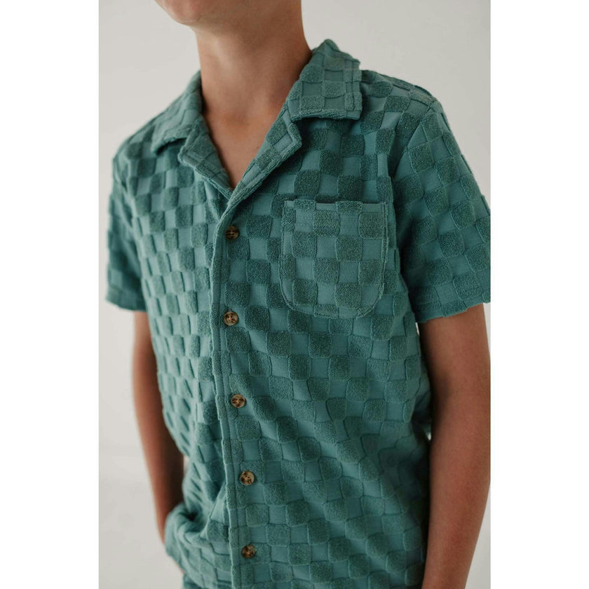 Boy's Terry Button Top