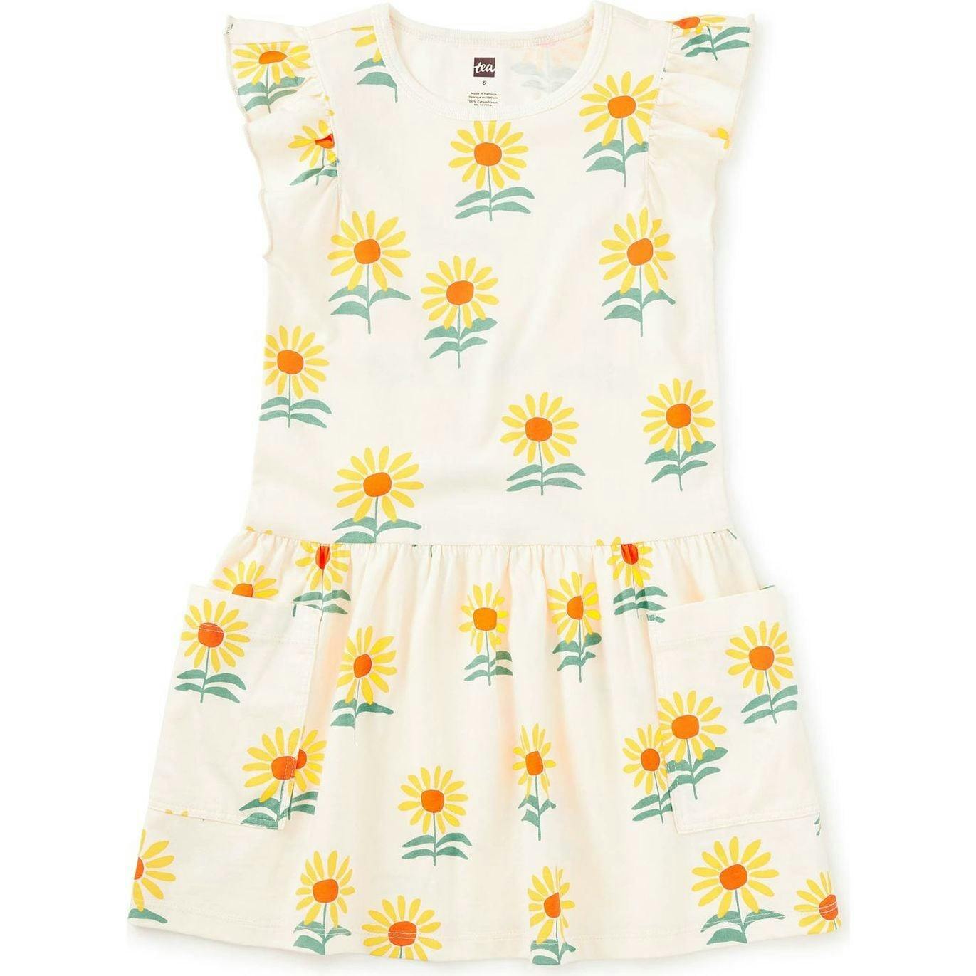 Flutter Sleeve Pocket Dress, Multi