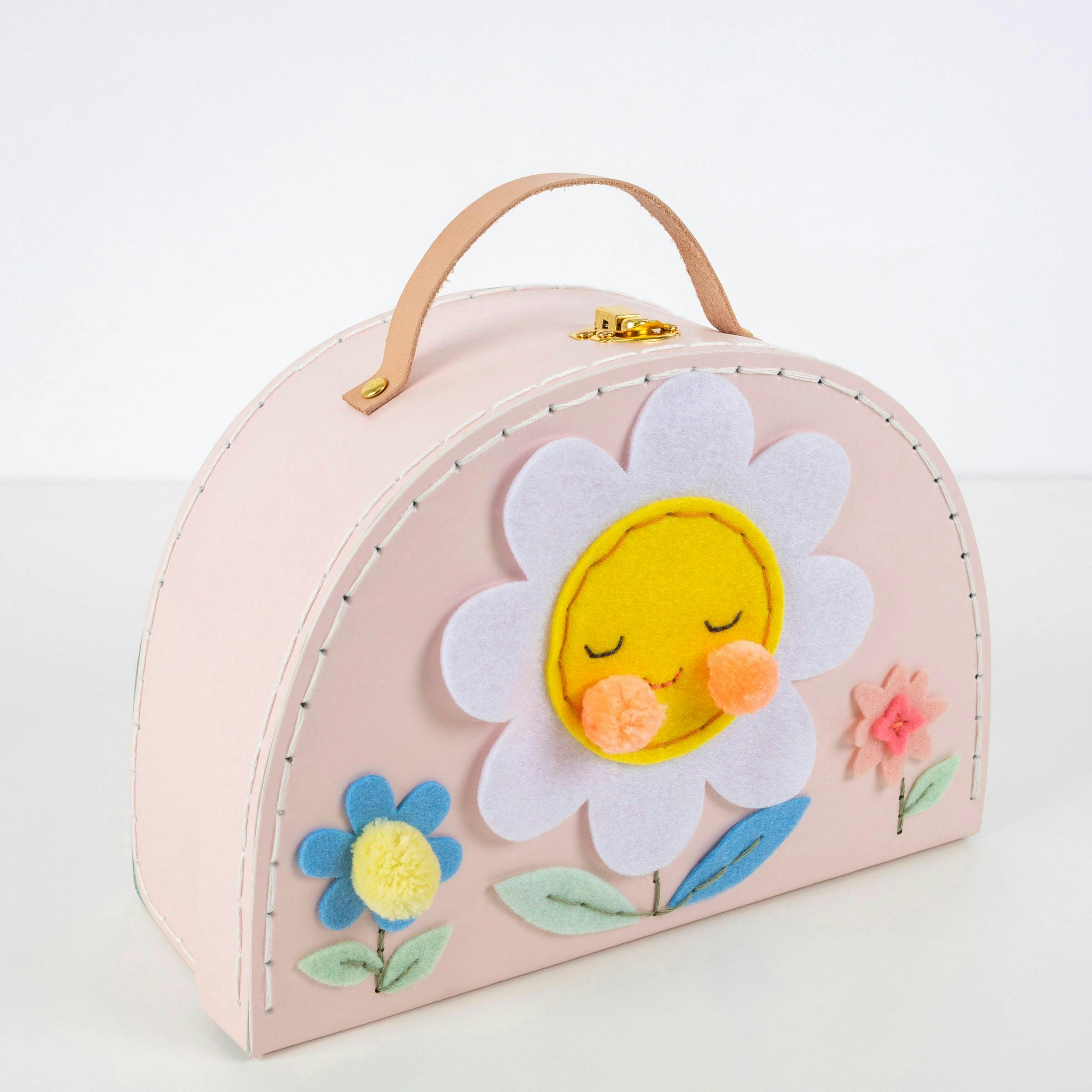 Flower Embroidery Suitcase