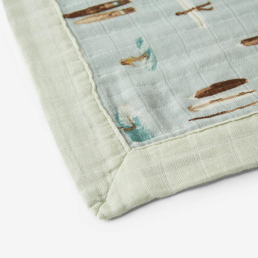 Vintage Surf Mini Lovey Two-Layer Muslin Security Blanket