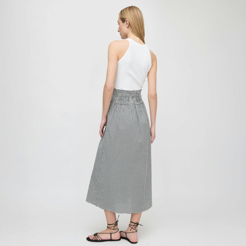 The Delphine Nap Skirt - Black/Sand Gingham