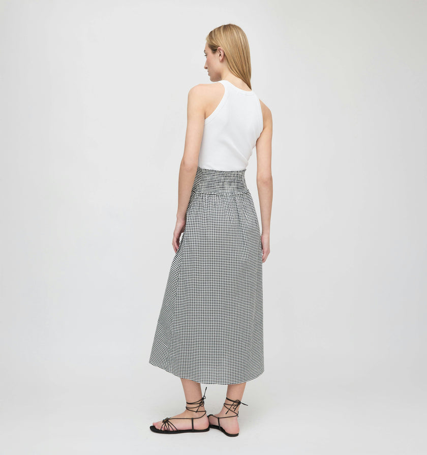 The Delphine Nap Skirt - Black/Sand Gingham