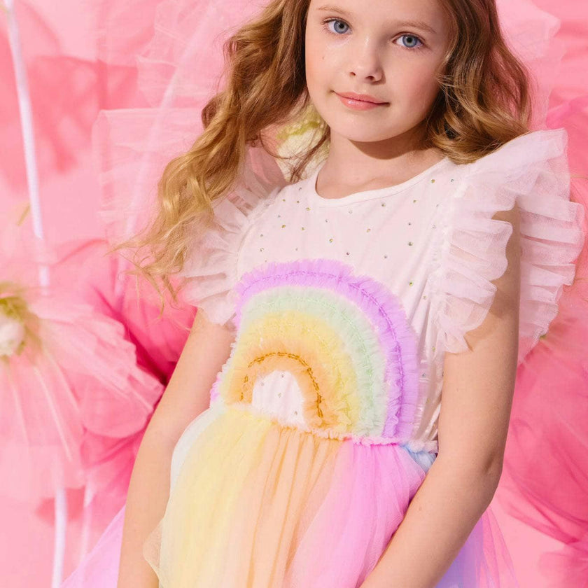 Crystal Rainbow Tulle Dress
