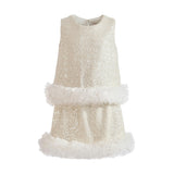 Cream Celeste Sequin Party Outfit