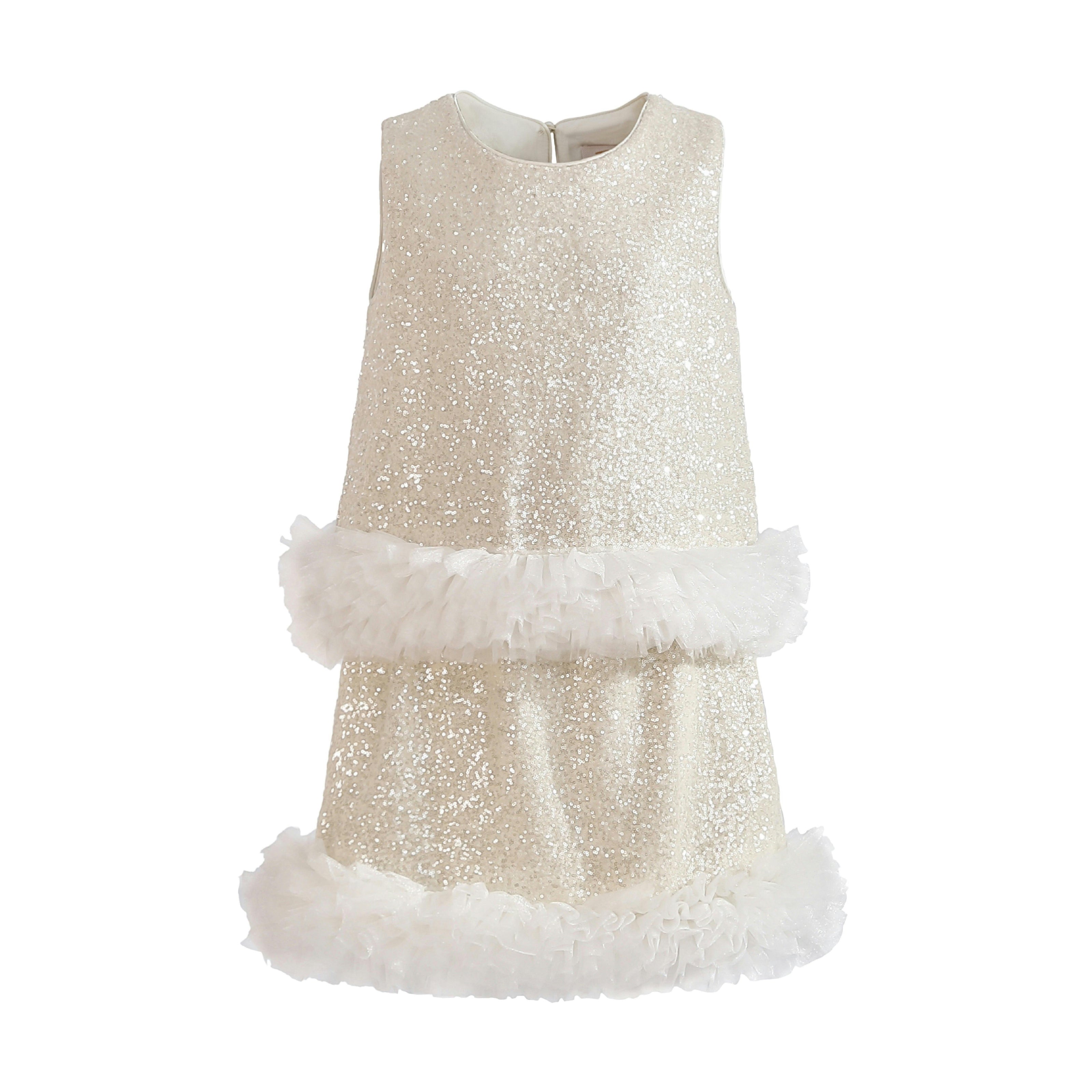 Cream Celeste Sequin Party Outfit