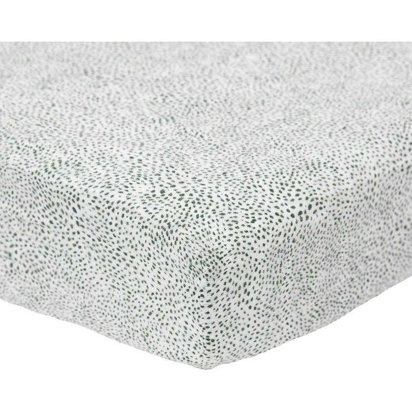 Cotton Muslin Crib Sheet - Green Seed