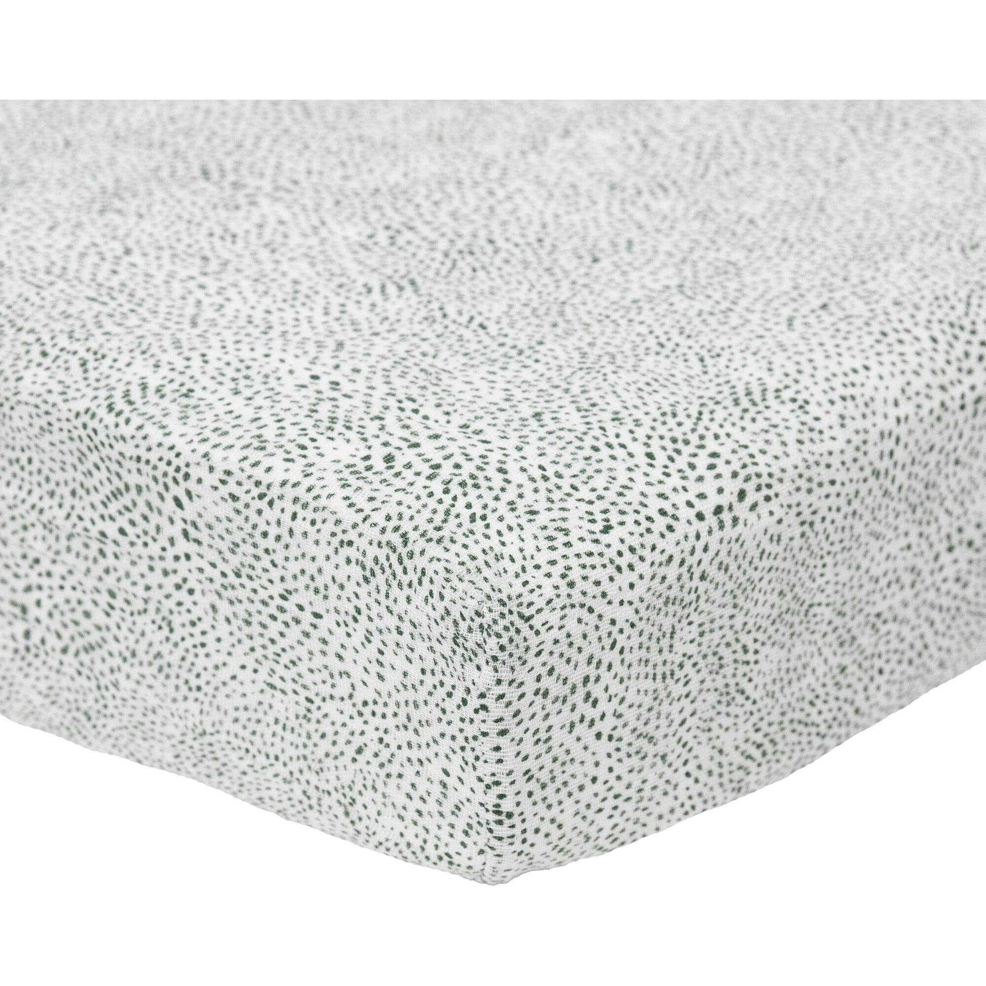 Cotton Muslin Crib Sheet - Green Seed