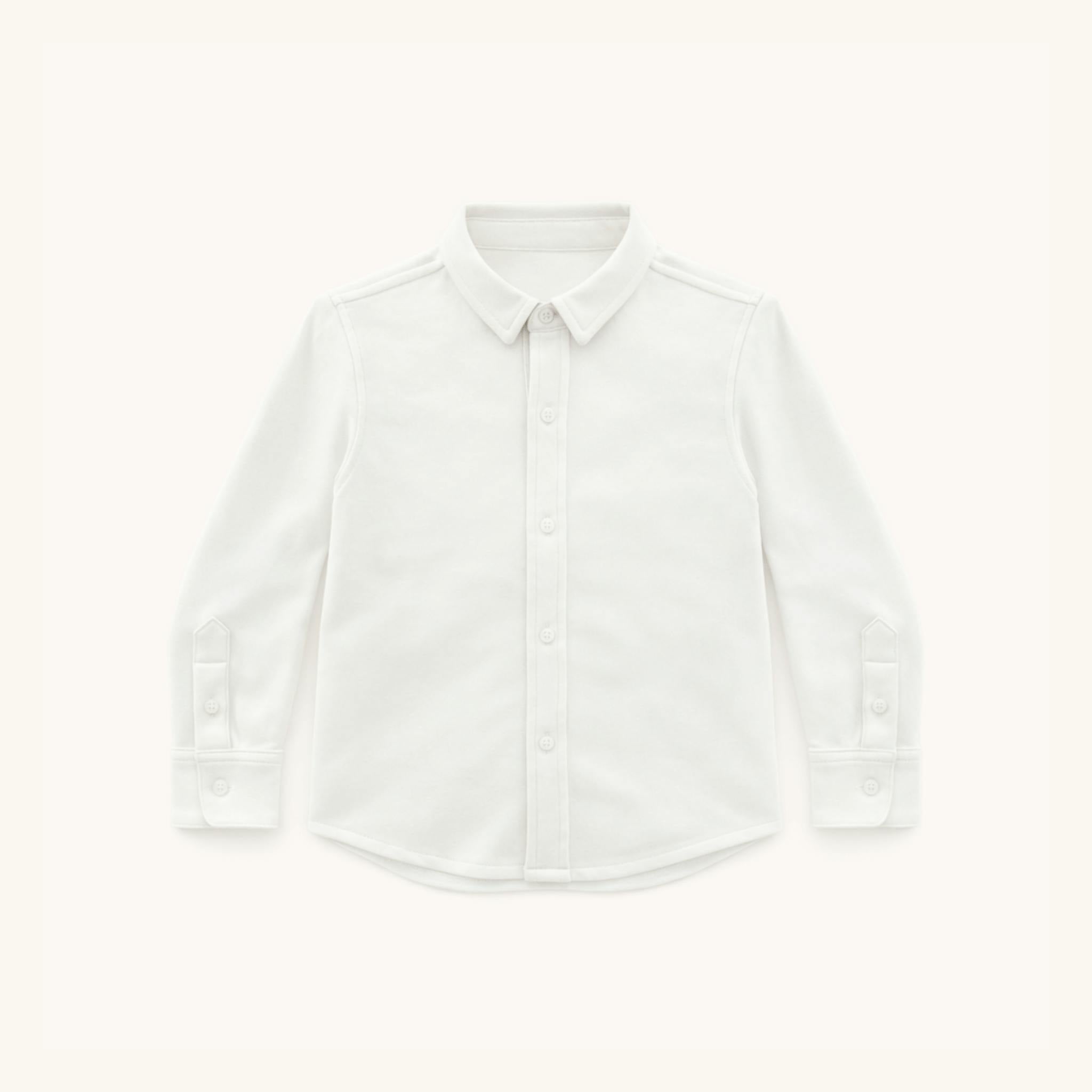 Boys' Knit Button Down in White