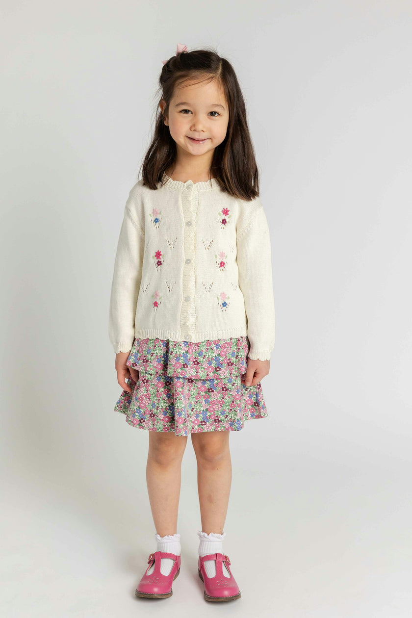 Sweater with Hand Embroidered Flowers