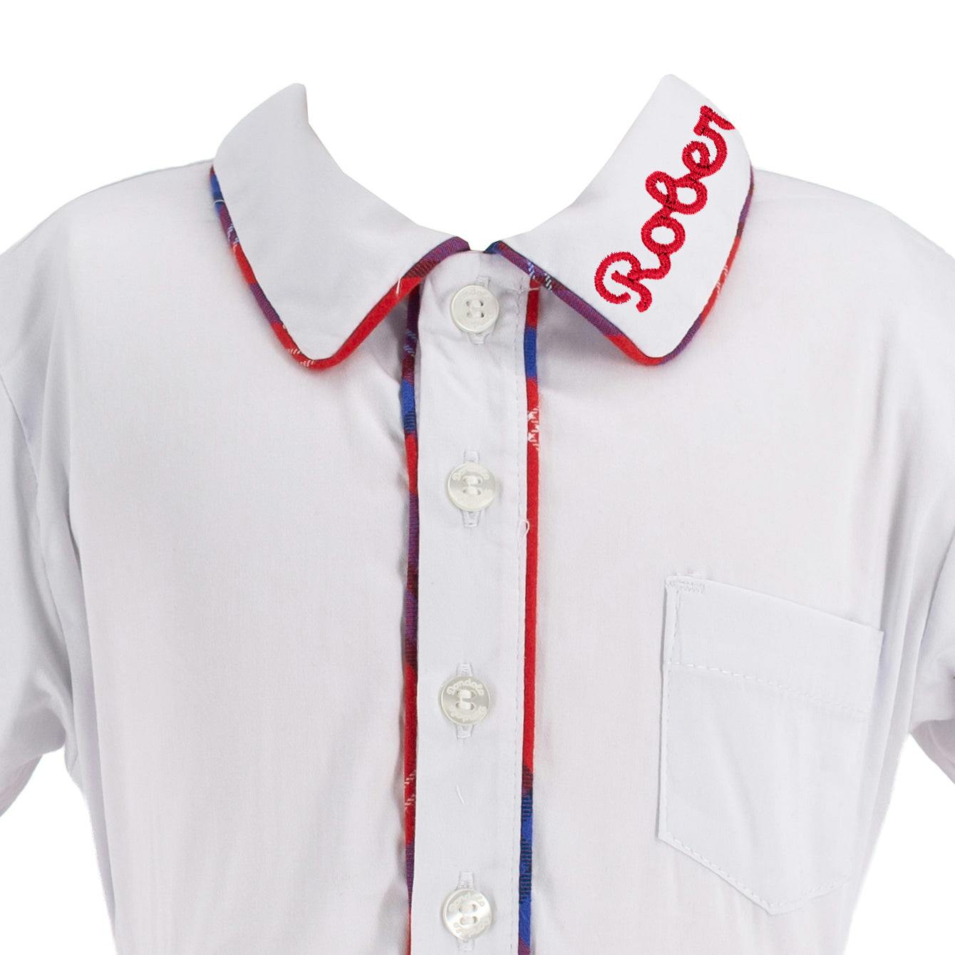 Hayden Long Sleeve Boy Set - Red Plaid