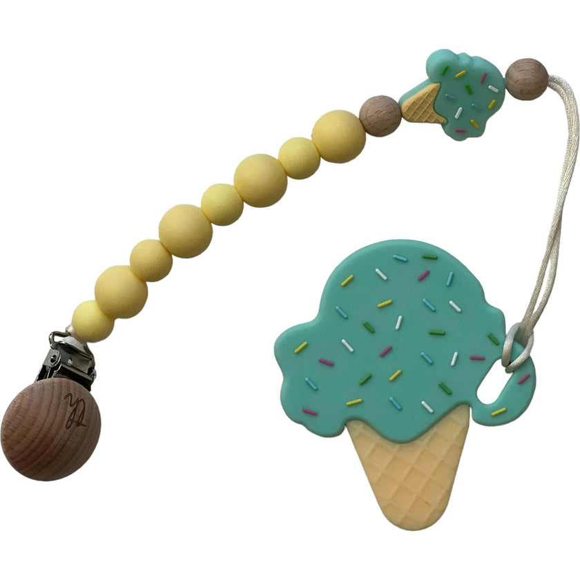 Ice Cream Pacifier And Toy Clip With Teether Bundle