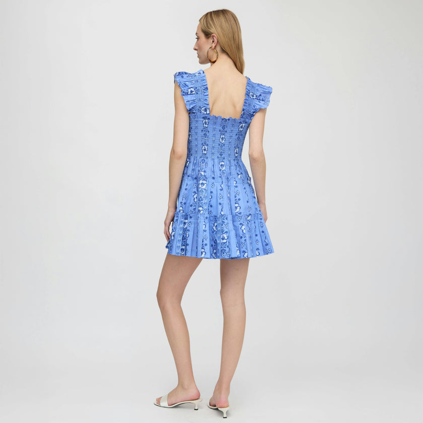 The Charlotte Nap Dress - Blue Arcadia Border