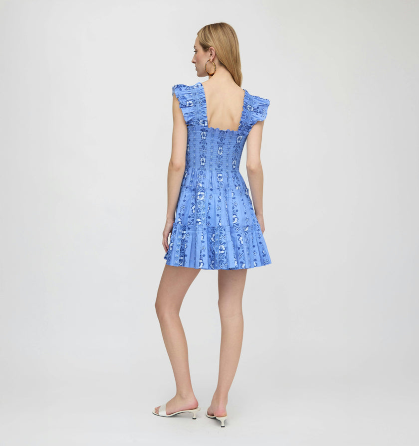 The Charlotte Nap Dress - Blue Arcadia Border