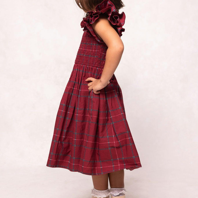Mini Hattie Dress in Burgundy Plaid