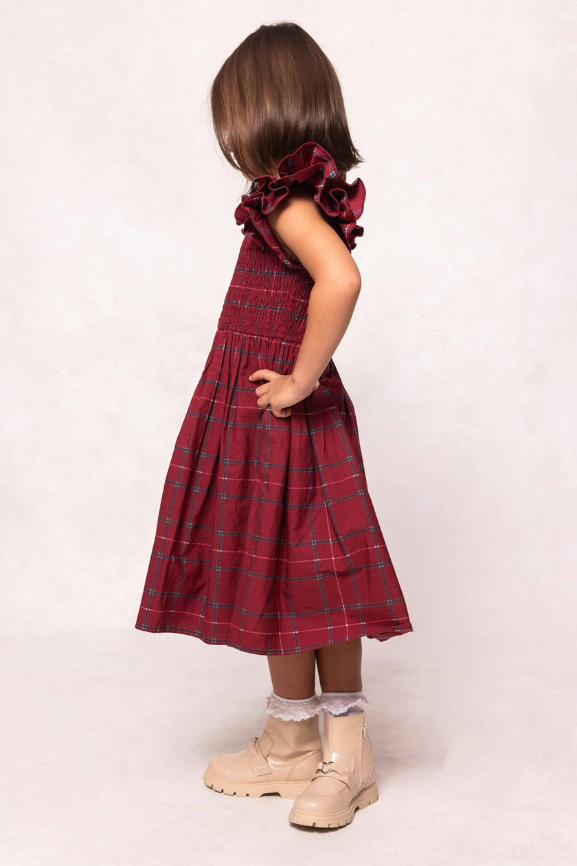 Mini Hattie Dress in Burgundy Plaid