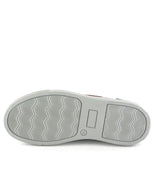 Leather Slip On Sneakers, Grey & Burgundy Hearts