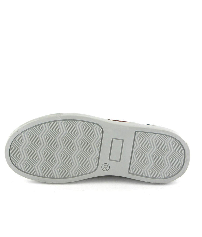 Leather Slip On Sneakers, Grey & Burgundy Hearts