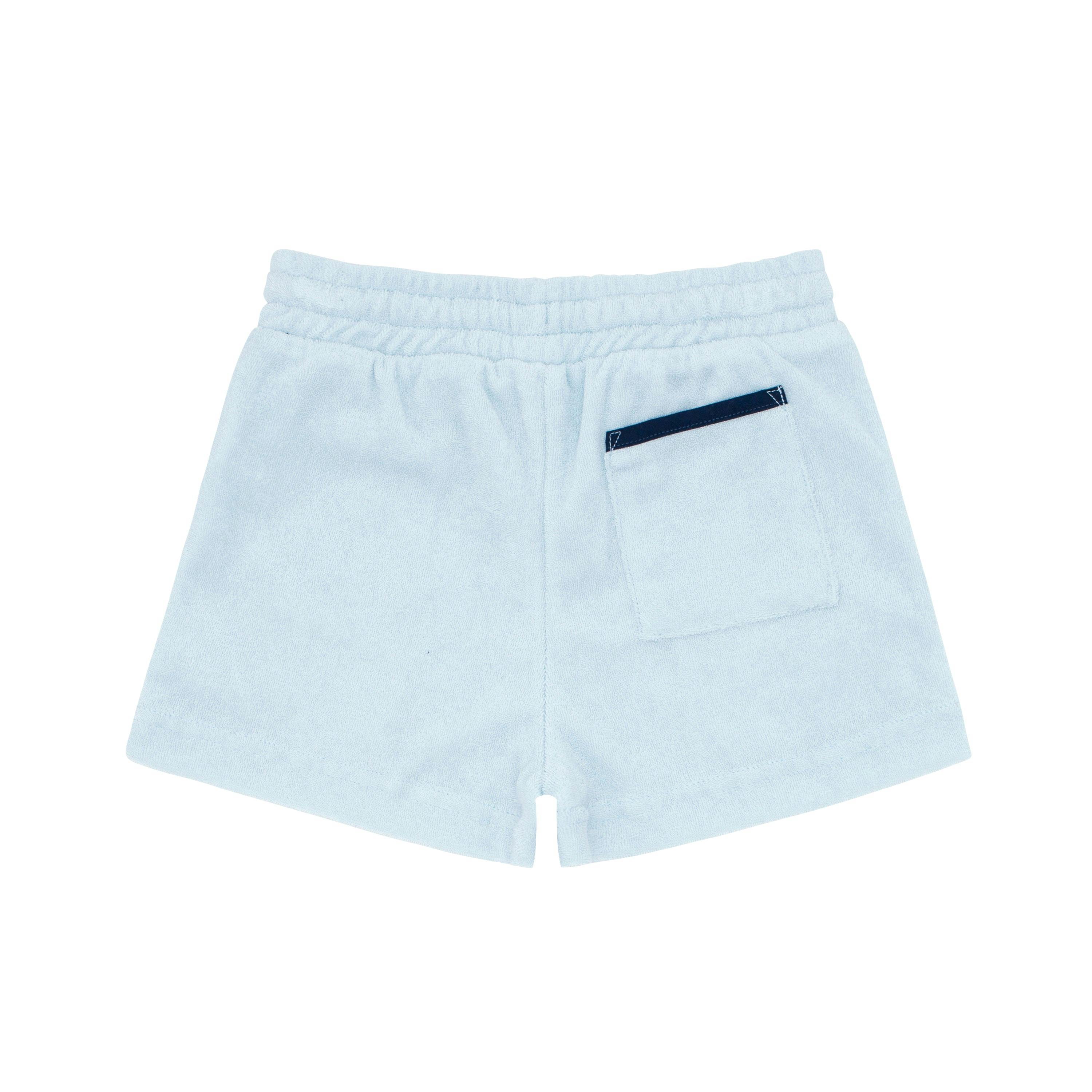 boys light blue french terry short