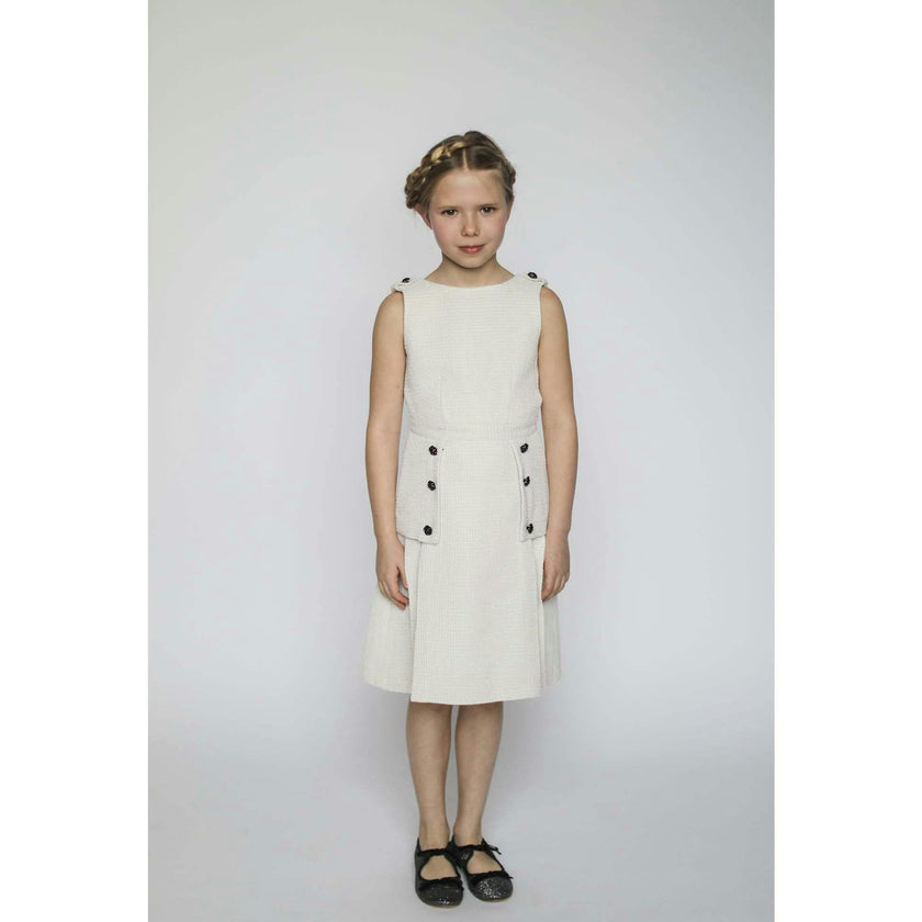 Daphne dress (ivory with gold metallic thread)