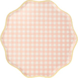 Set of 12 Gingham Dinner Plates