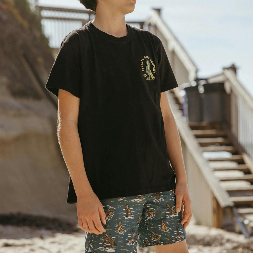 Surf Cactus Tee / Youth / Charcoal
