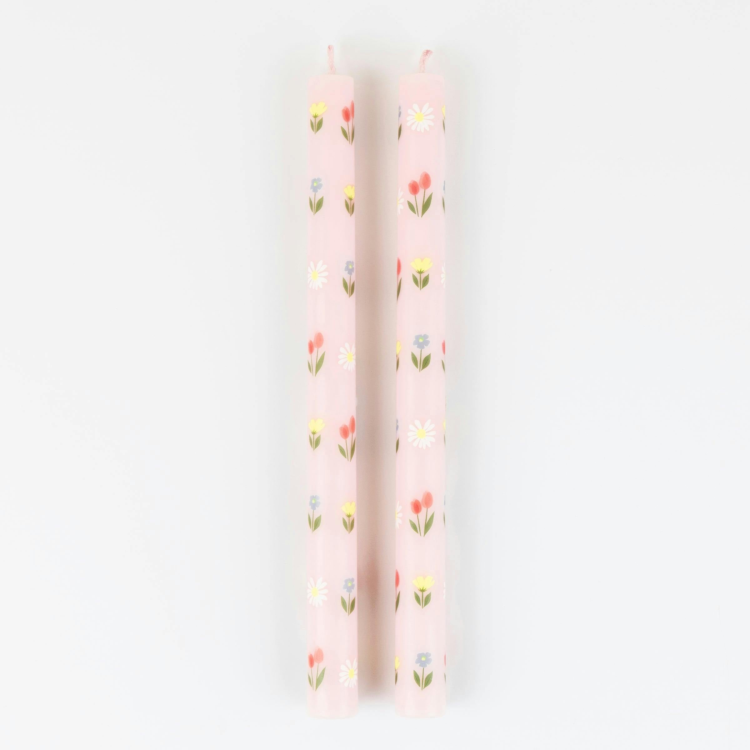 Floral Pattern Table Candles