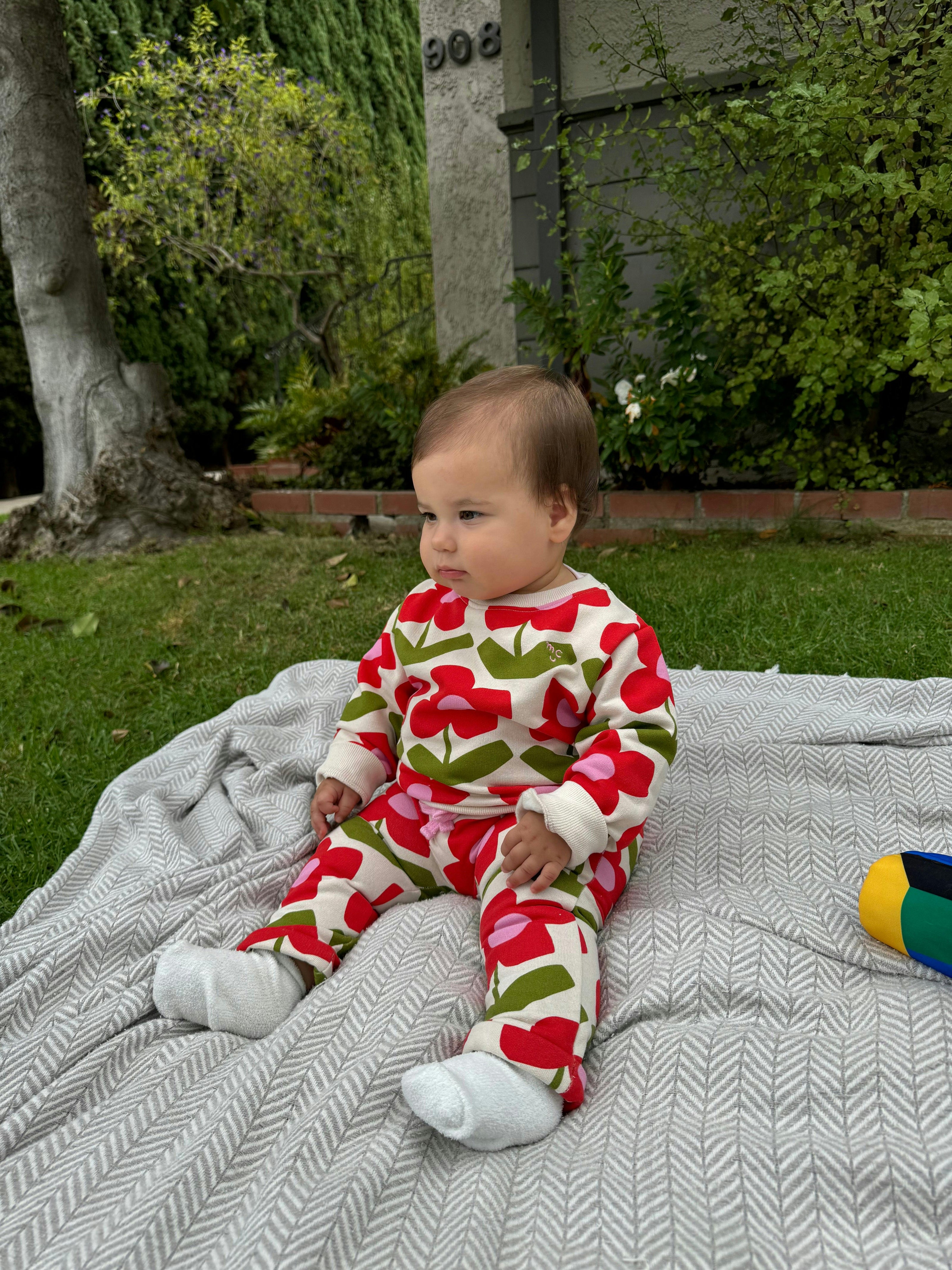 Recycled Cotton Flower Baby Sweatshirt