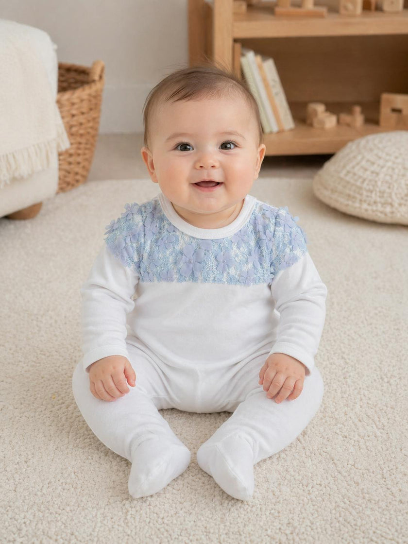 Lace Yoke Footie