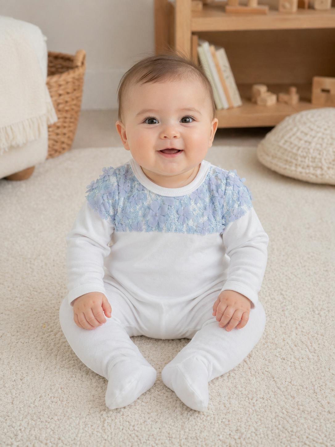 Lace Yoke Footie