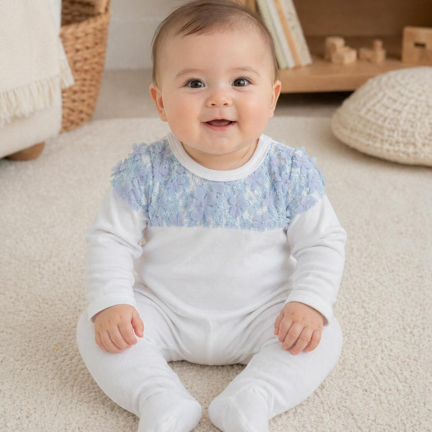 Lace Yoke Footie