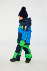 Two Piece Play Snowsuit Royal Blue And Green Colorblock