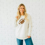 Game Day Football Sequin Patch Women's Sweatshirt