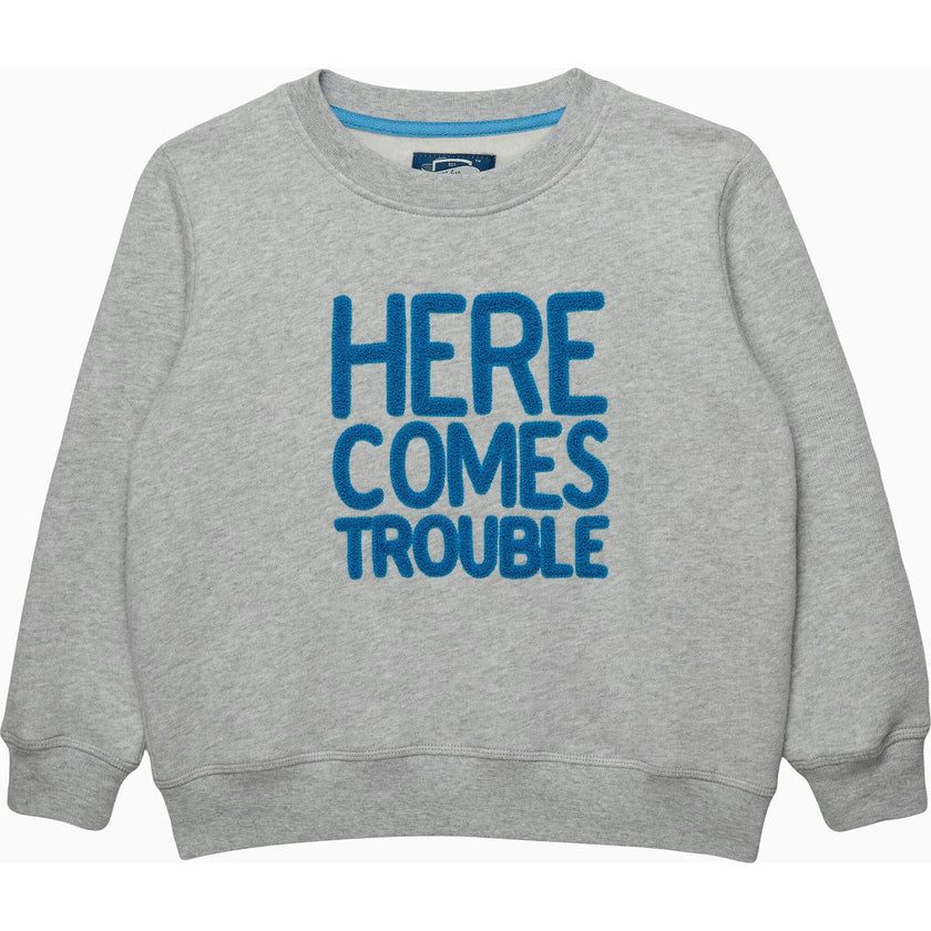 Here Comes Trouble Sweatshirt in Grey Marl