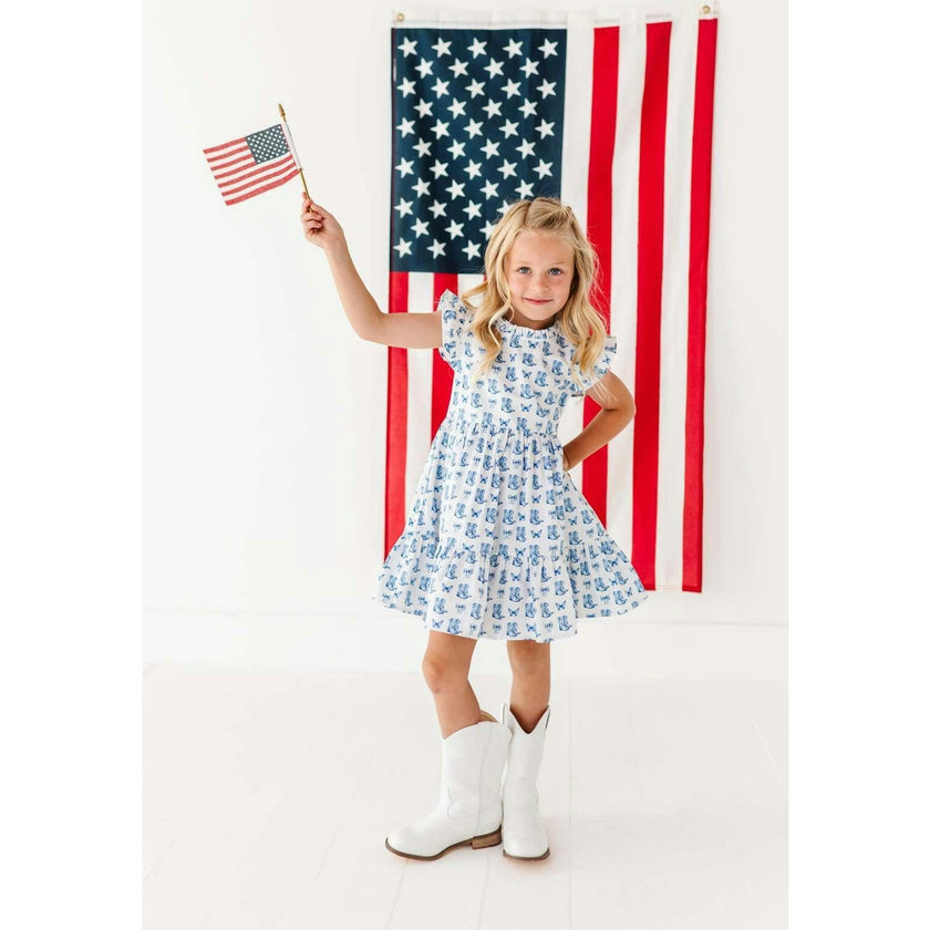 Blue Belle Ruffle Dress