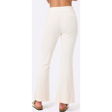 Womens Rib Split Flare, White