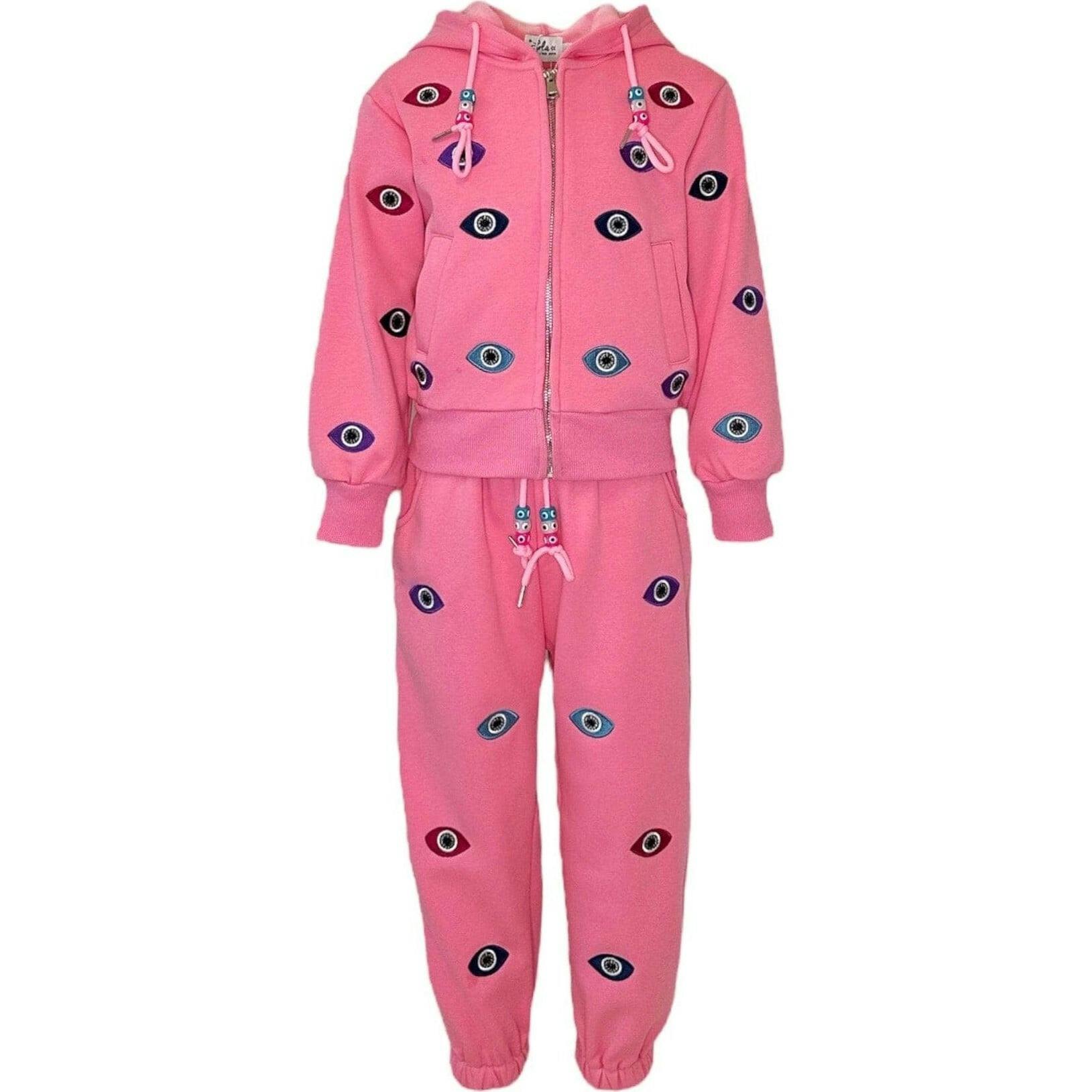 Women's Evil Eye Hoodie Set Pink