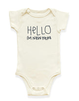 Hello I'm New Here Organic Baby Bodysuit