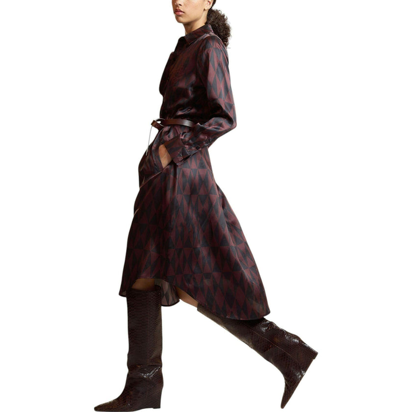 Silk Pintuck Shirt Dress
